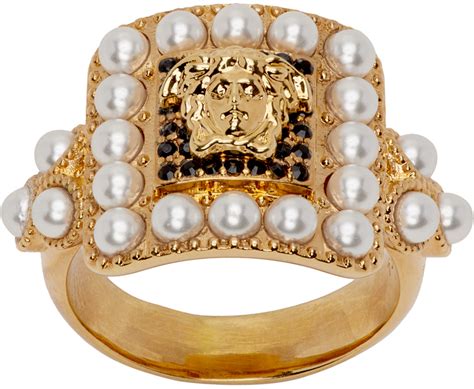 versace pearl ring|versace ring price.